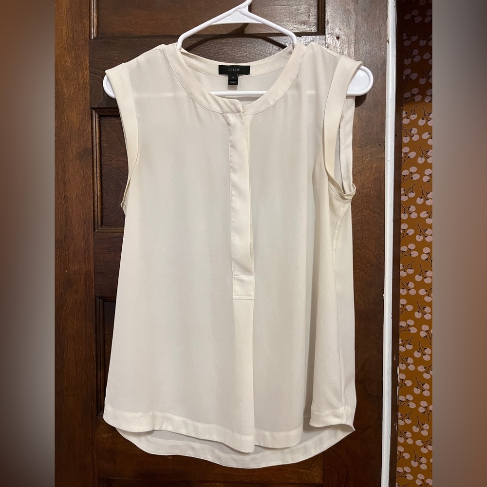 White J Crew Sheer Shell Top